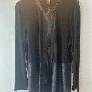 Veste avec fermeture éclair décorative et cuirette (hanches/poignets)